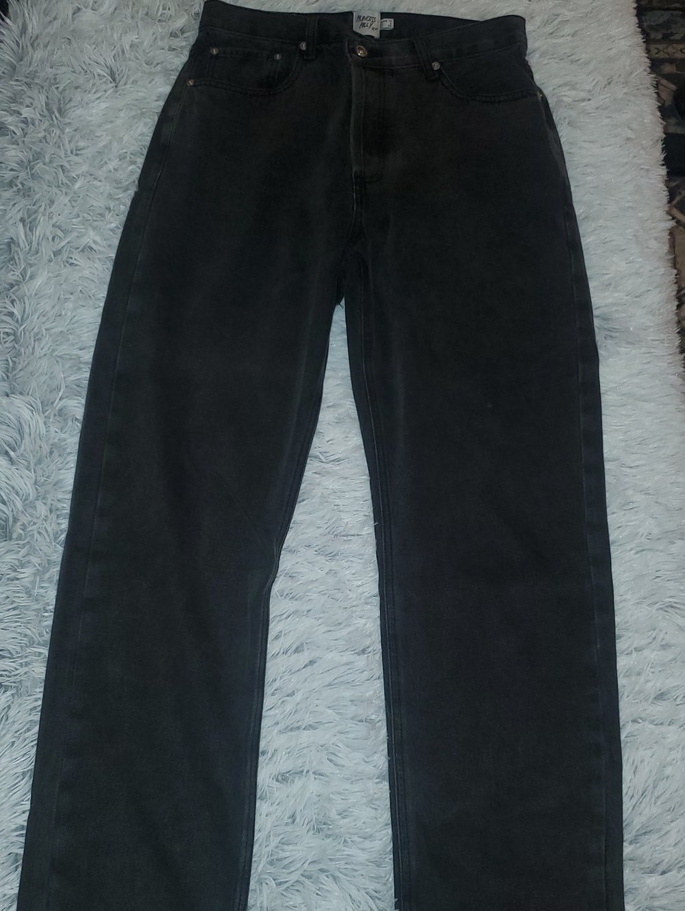 *Princess Polly Black Straight-Leg Jeans*